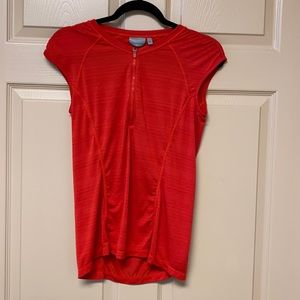 Athleta Sleeveless 3/4 Zip Orangish/Red Small